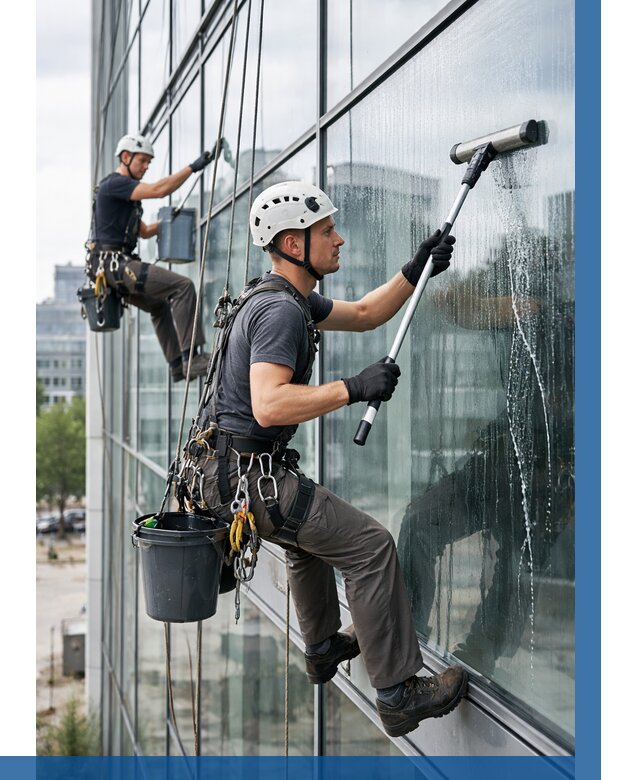 Мойка витражей альпинистами в Вязьме от 720 р. под ключ|ВЫСОТНИК-Взь