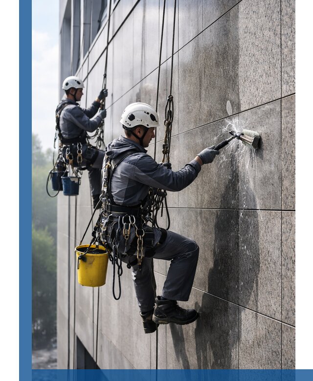 Профессиональная мойка фасада из керамогранита в Вязьме