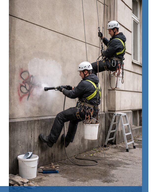 Удаление граффити с фасада в Вязьме от 4627 р. | ВЫСОТНИК-Взь