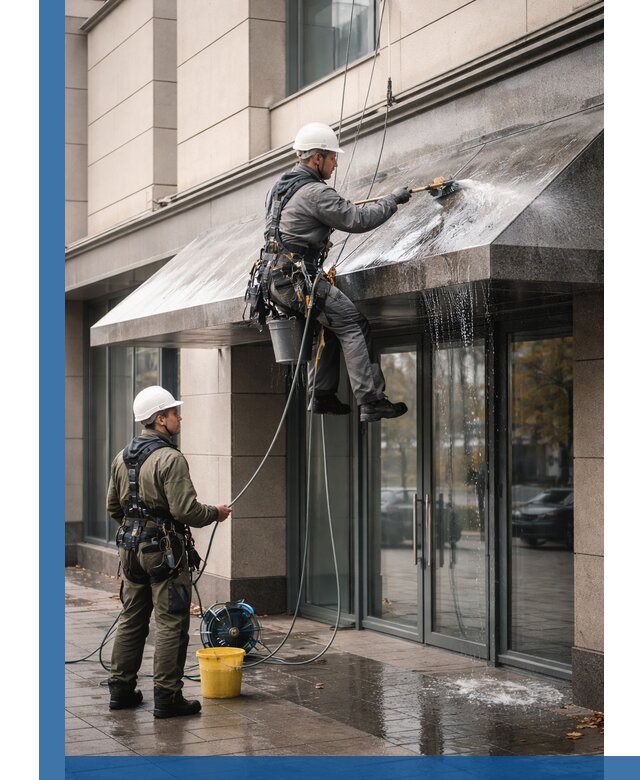 Профессиональная мойка козырьков и навесов в Вязьме