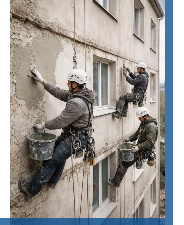 Ремонт штукатурного фасада в Вязьме от 771 р. под ключ | ВЫСОТНИК-Взь