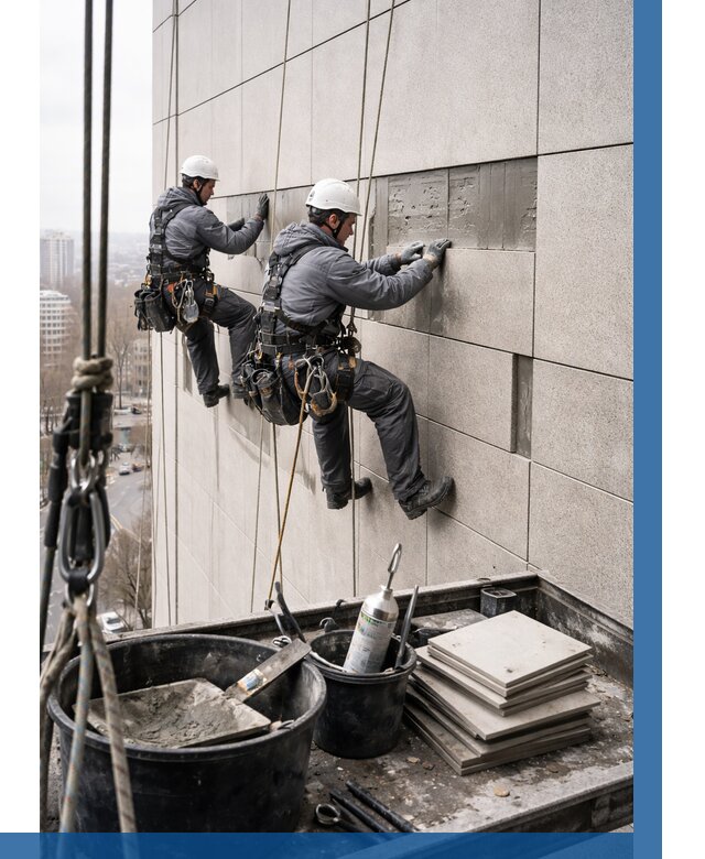 Ремонт фасада из керамогранита в Вязьме от 2571 р. | ВЫСОТНИК-Взь