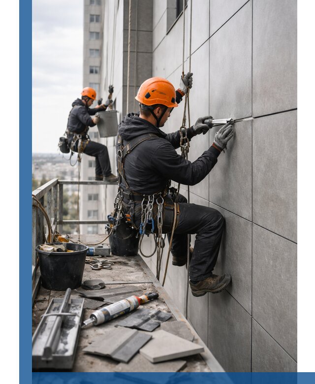 Профессиональный ремонт фасада из керамогранита в Вязьме