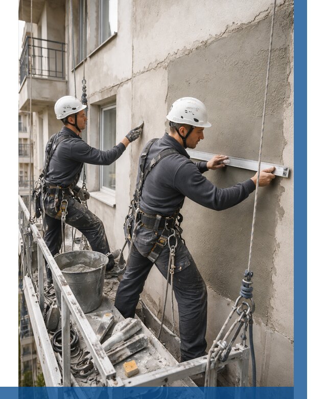 Штукатурка фасада на высоте в Вязьме от 925 р. | ВЫСОТНИК-Взь