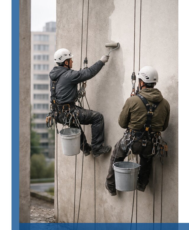 Покраска фасадов высотными альпинистами в Вязьме с гарантией