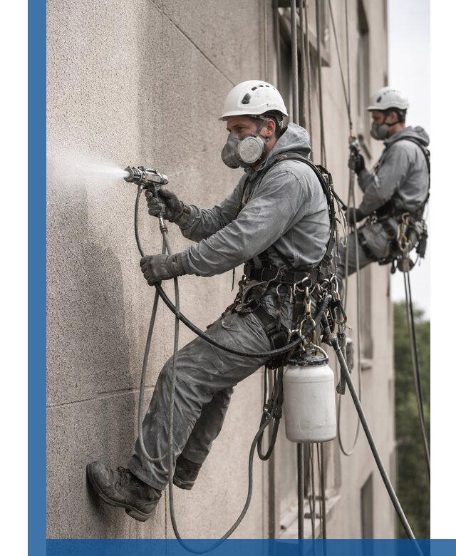 Безвоздушная покраска фасадов зданий в Вязьме профессионально