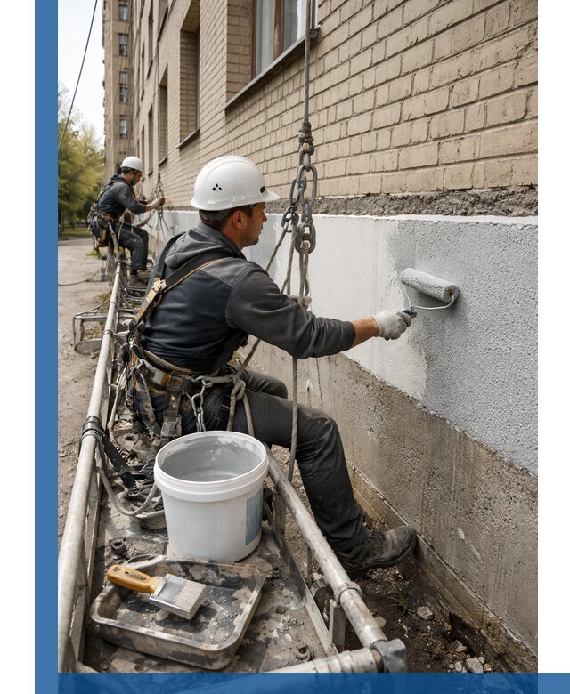 Окраска цоколя здания в Вязьме профессионально и надежно
