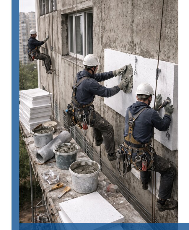 Утепление фасада пенополистиролом в Вязьме под ключ