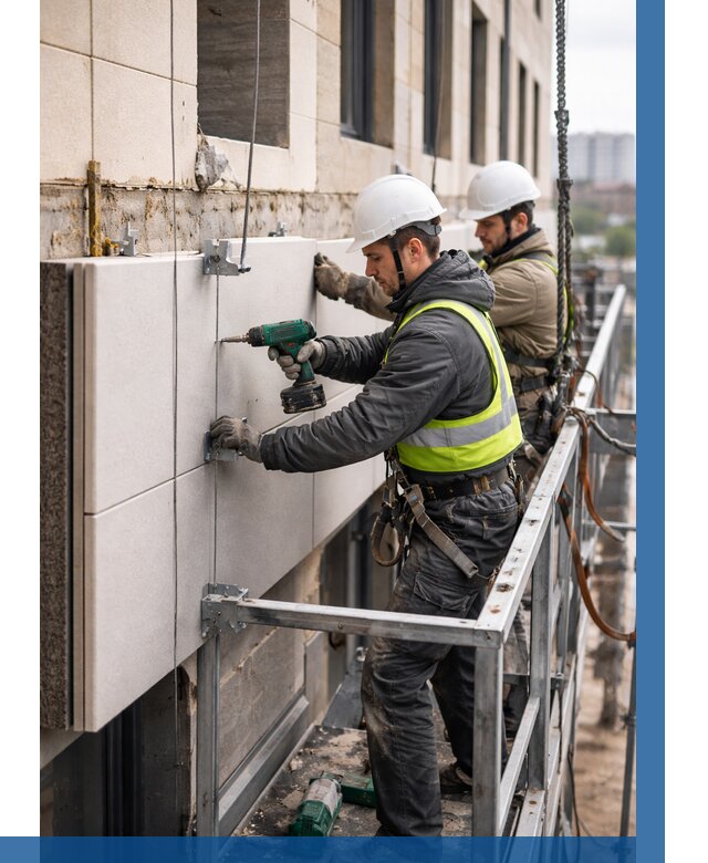 Монтаж фасадных термопанелей в Вязьме от 1542 р. | ВЫСОТНИК-Взь