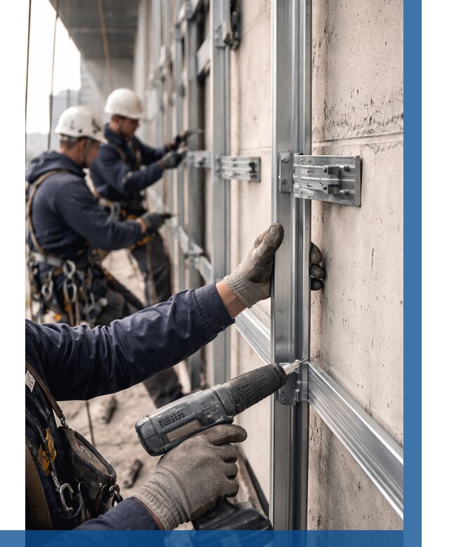 Монтаж подсистемы вентфасада в Вязьме от 874 р. | ВЫСОТНИК-Взь