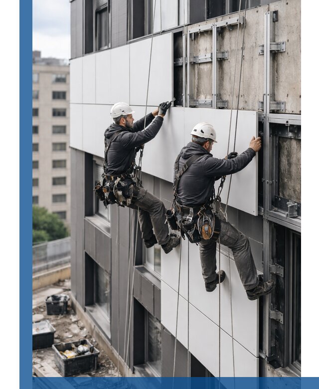 Монтаж композитных панелей фасада в Вязьме под ключ