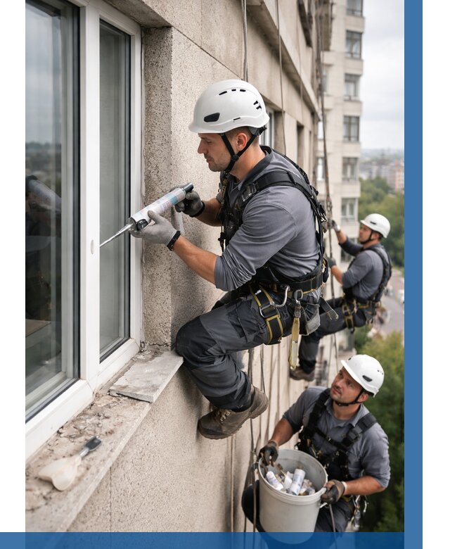 Герметизация оконных швов снаружи в Вязьме от 1542 р. | ВЫСОТНИК-Взь