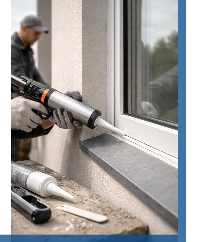 Герметизация монтажных швов окон в Вязьме от 668 р. | ВЫСОТНИК-Взь
