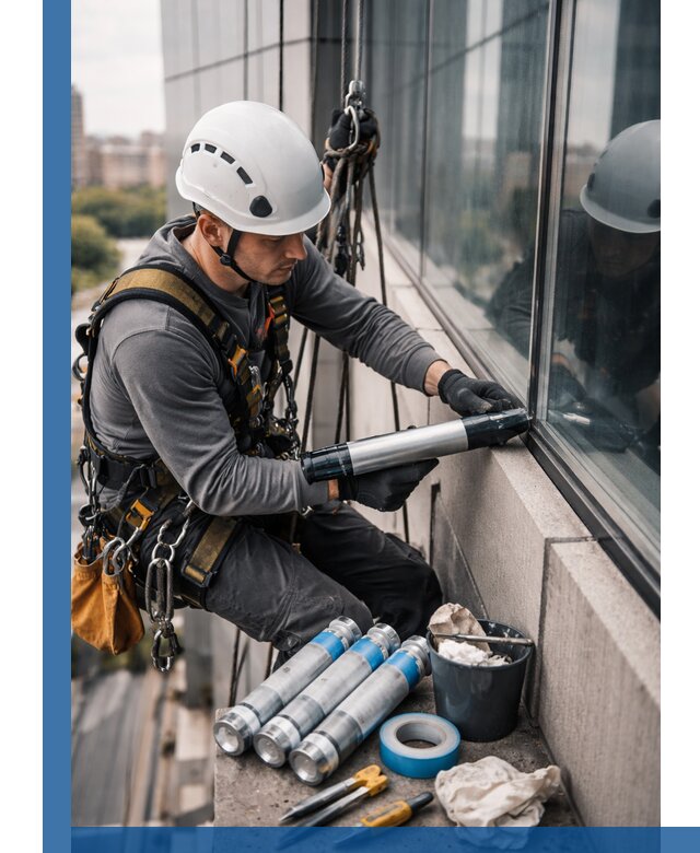 Герметизация стыков витража в Вязьме для герметичных фасадов