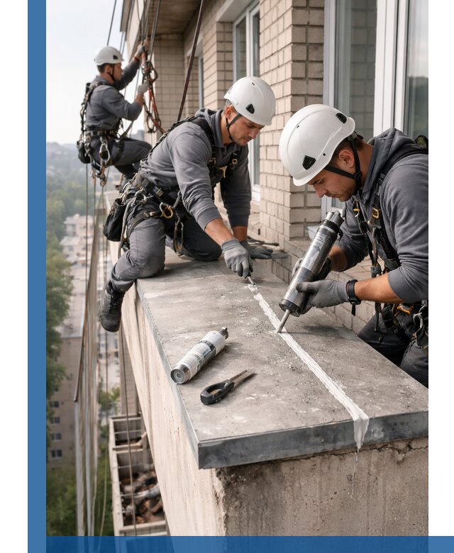 Герметизация балконного козырька в Вязьме профессионально