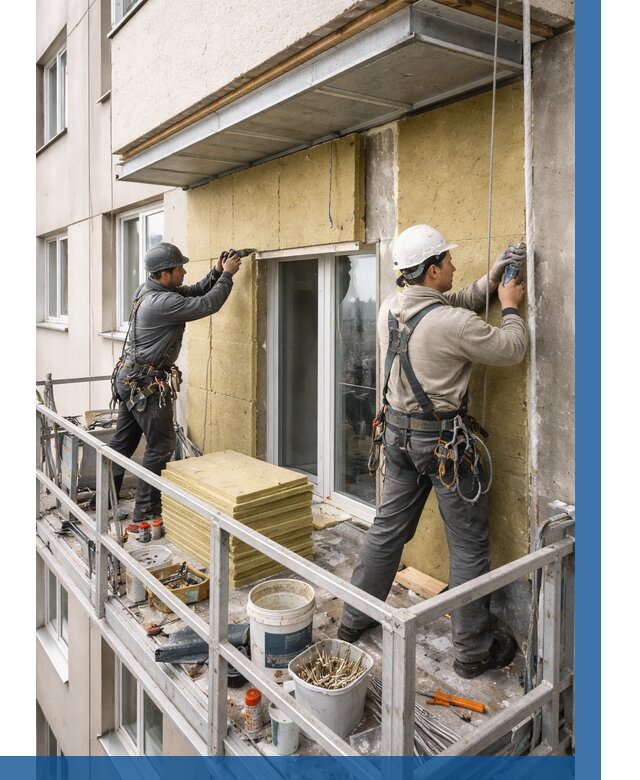 Утепление балкона снаружи в Вязьме от 1645 р. под ключ ВЫСОТНИК-Взь