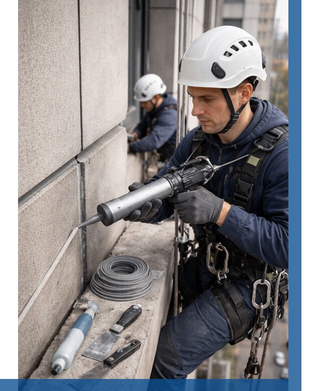 Герметизация деформационных швов фасада в Вязьме от 720 | ВЫСОТНИК-Взь