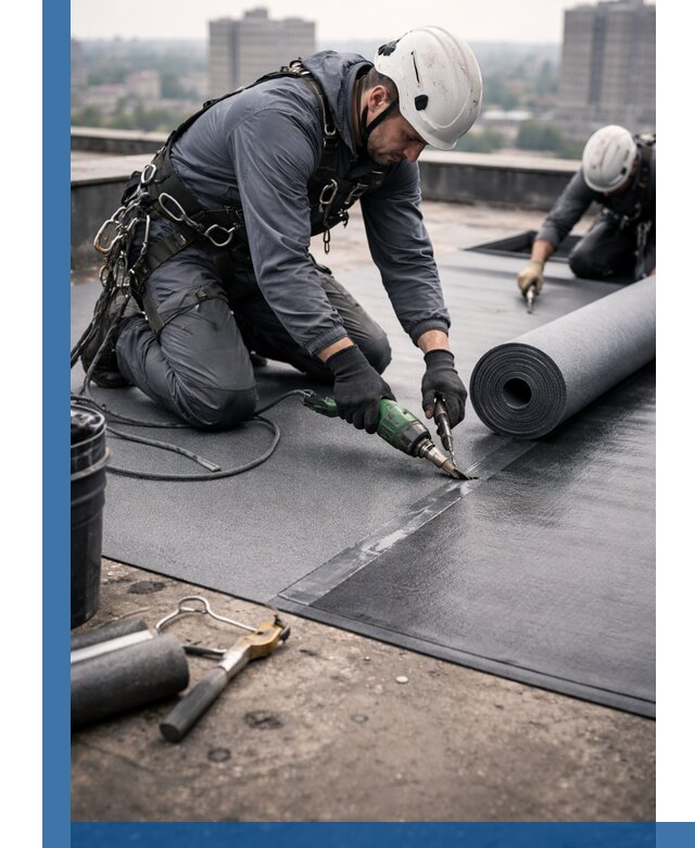 Ремонт мягкой кровли в Вязьме с выездом промальпинистов