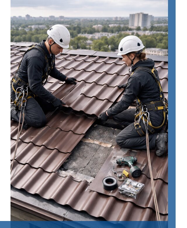 Ремонт металлочерепицы на крыше в Вязьме от 925 р. | ВЫСОТНИК-Взь