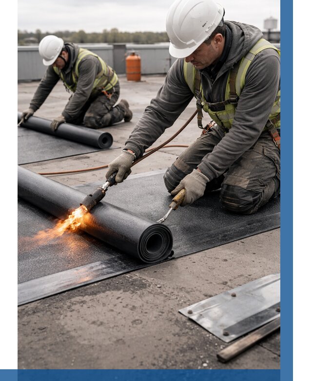 Монтаж наплавляемой кровли в Вязьме от 874 р. — ВЫСОТНИК-Взь