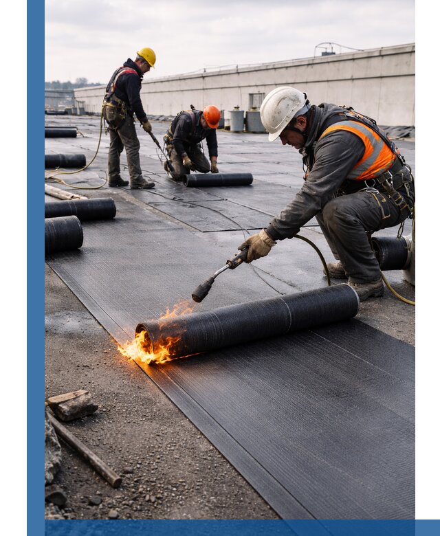 Монтаж наплавляемой кровли в Вязьме профессионально