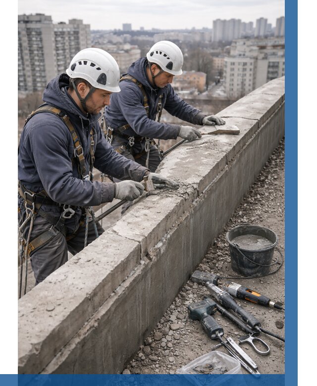 Ремонт парапета на кровле в Вязьме от 1542 р. | ВЫСОТНИК-Взь