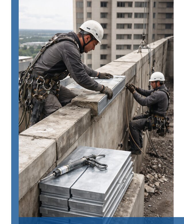 Замена парапетных крышек и установка новых в Вязьме