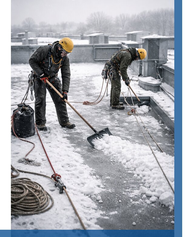 Очистка крыши от снега в Вязьме от 7712 р. | ВЫСОТНИК-Взь