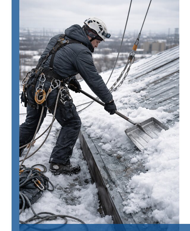 Профессиональная очистка кровли от снега и наледи в Вязьме