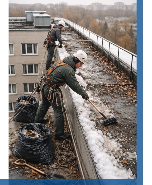 Очистка кровли по периметру в Вязьме от 566 р. | ВЫСОТНИК-Взь