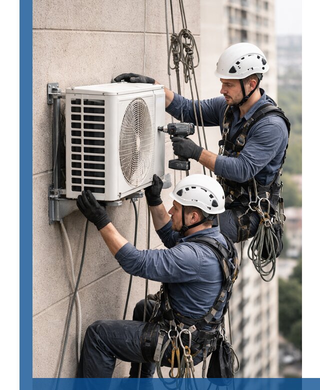 Монтаж внешнего блока кондиционера в Вязьме установка и крепление