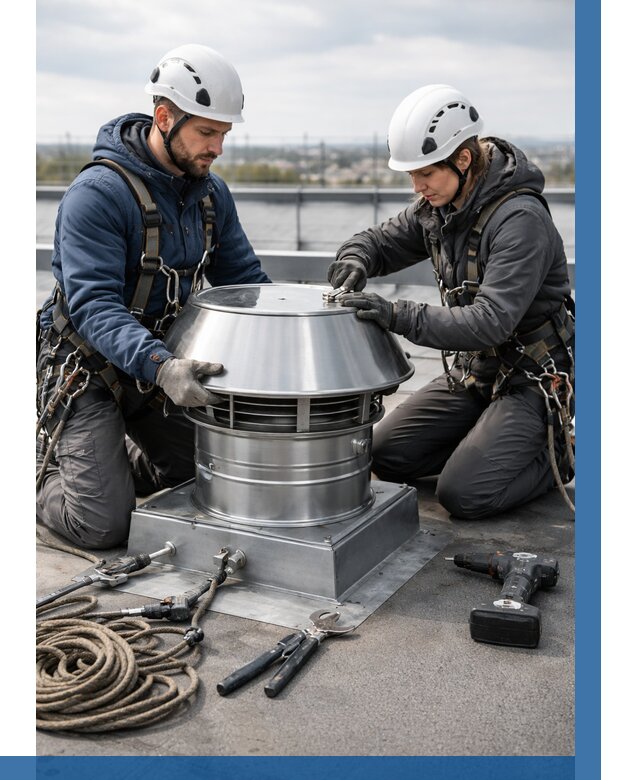 Установка дефлекторов на кровле в Вязьме от 4627 р. | ВЫСОТНИК-Взь