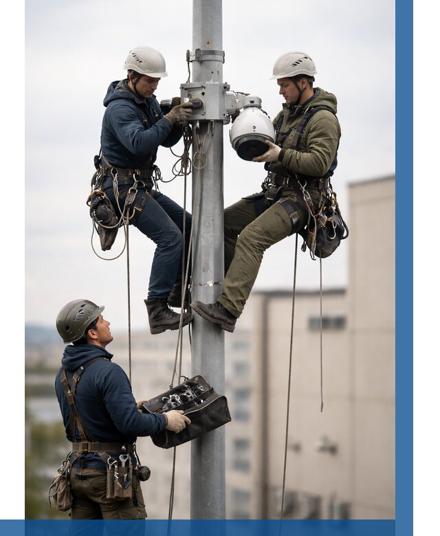 Установка видеокамер на мачте в Вязьме от 8740 р. | ВЫСОТНИК-Взь