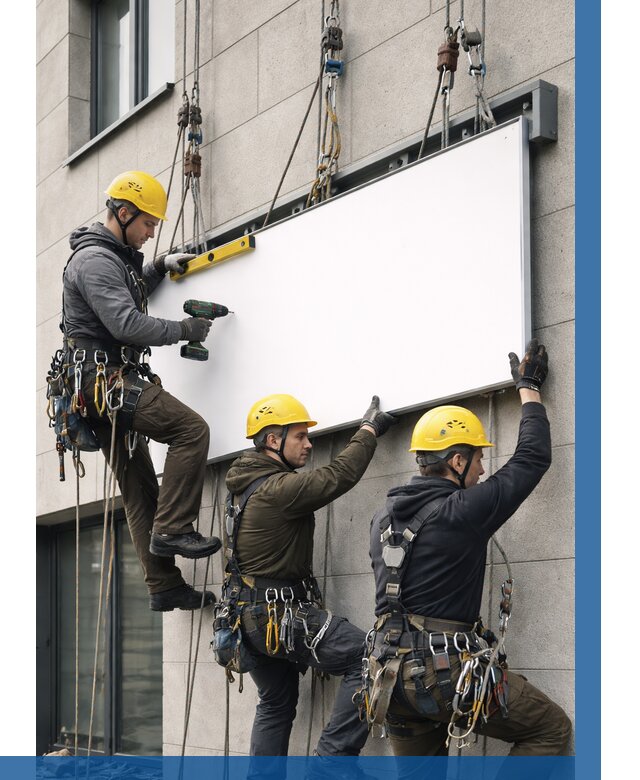 Монтаж рекламной вывески в Вязьме от 8226 р. | ВЫСОТНИК-Взь