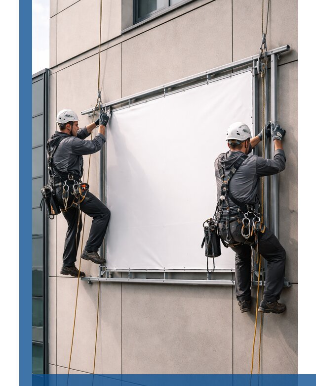 Монтаж наружной рекламной вывески в Вязьме под ключ