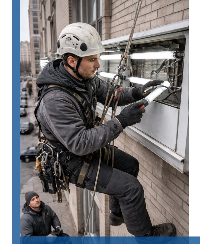Профессиональная замена ламп в наружной вывеске в Вязьме