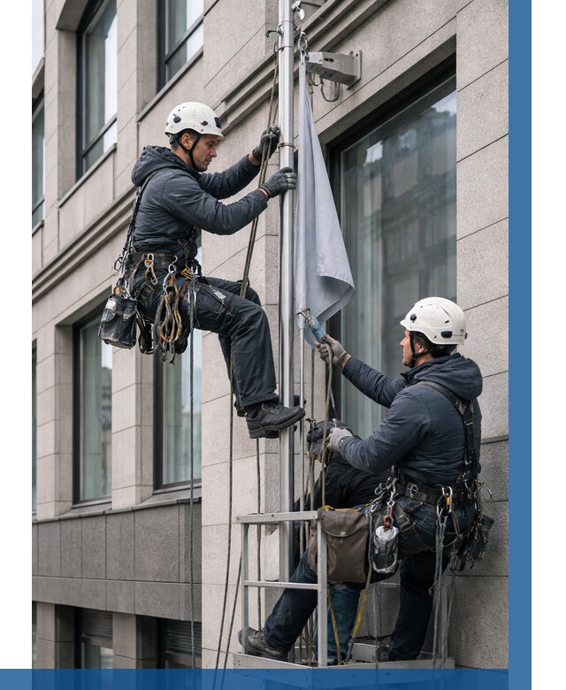 Установка флагов на фасаде в Вязьме от 4627 р. | ВЫСОТНИК-Взь