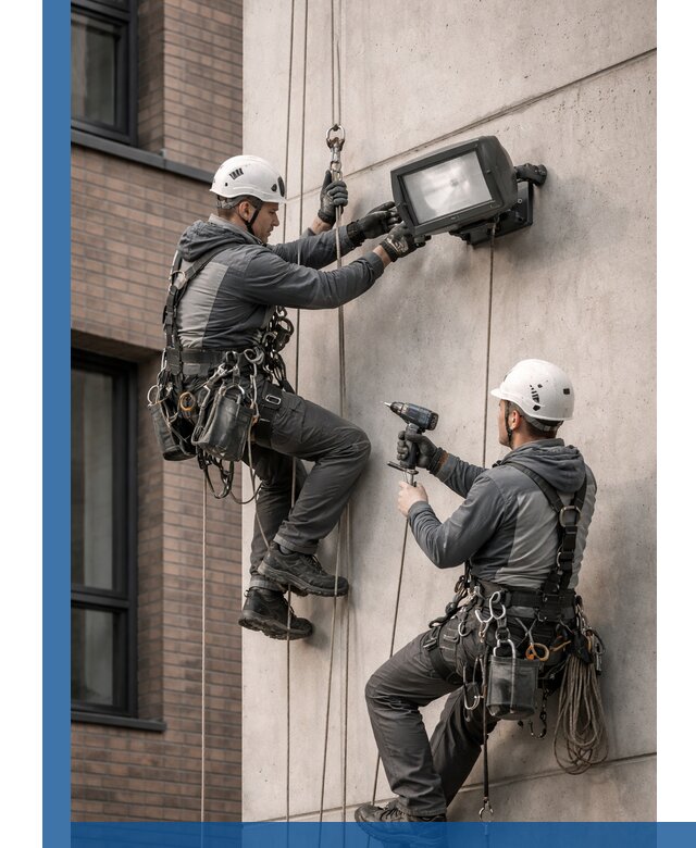 Профессиональный монтаж фасадных прожекторов в Вязьме под ключ