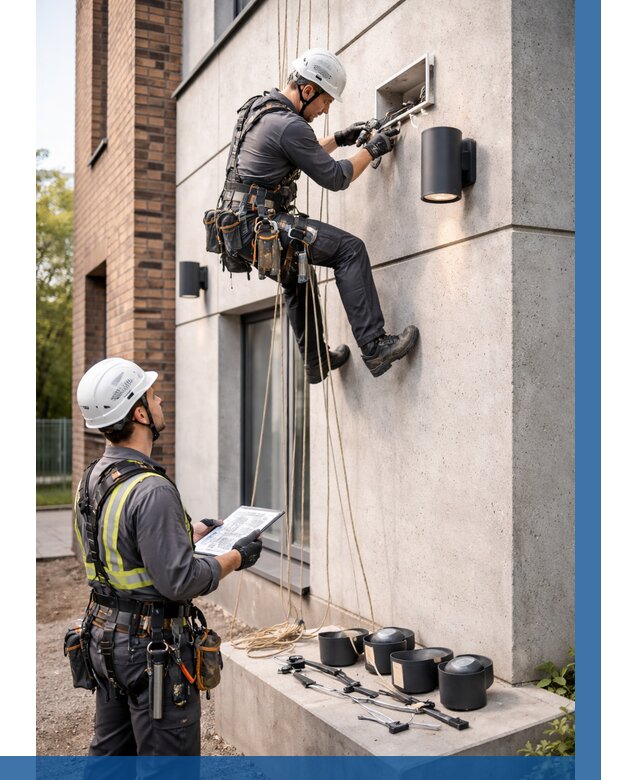 Монтаж фасадного освещения в Вязьме от 2571 р. | ВЫСОТНИК-Взь