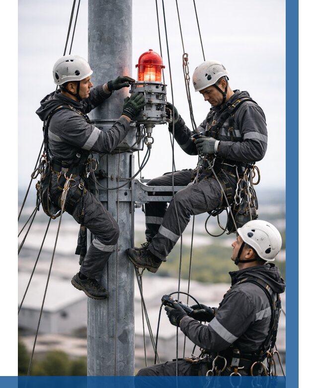 Монтаж заградительных огней в Вязьме от 8740 р. | ВЫСОТНИК-Взь