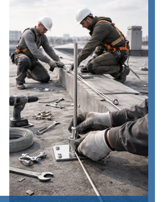 Монтаж молниезащиты на кровле в Вязьме цена от 25705 р. | ВЫСОТНИК-Взь