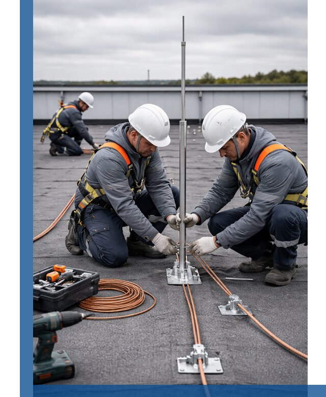 Монтаж молниезащиты на кровле в Вязьме под ключ с гарантией