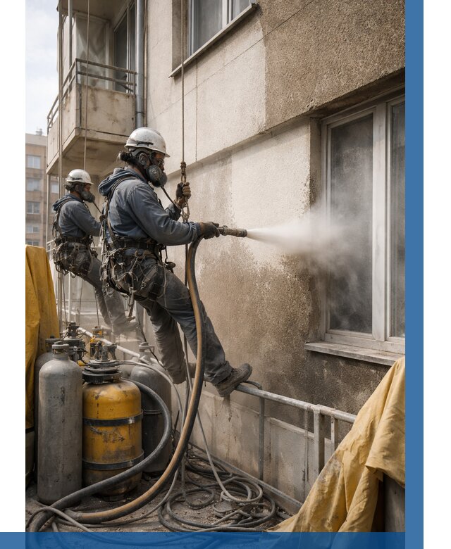 Пескоструйная очистка фасада в Вязьме от 668 р. | ВЫСОТНИК-Взь