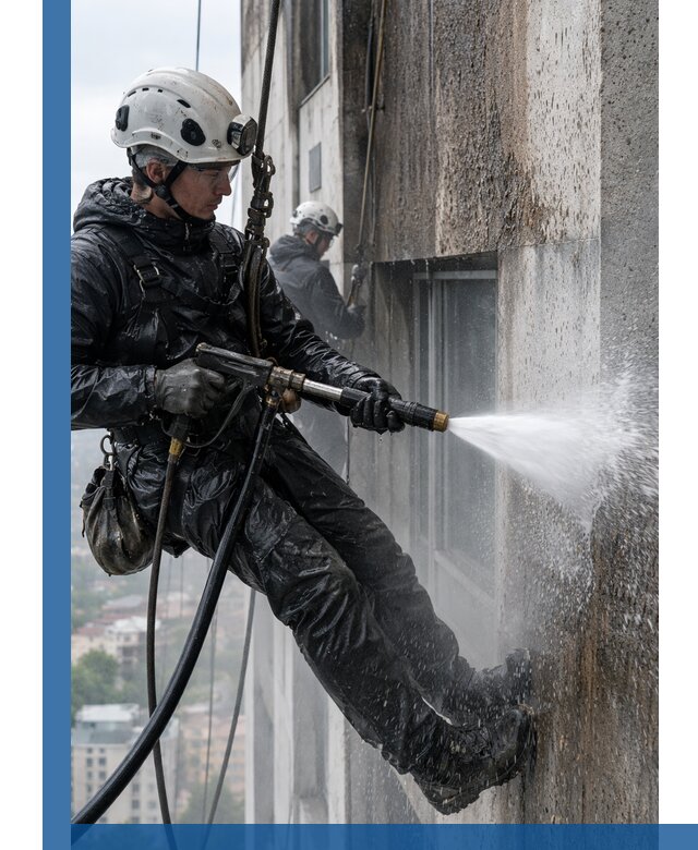 Гидроструйная очистка фасадов и конструкций в Вязьме