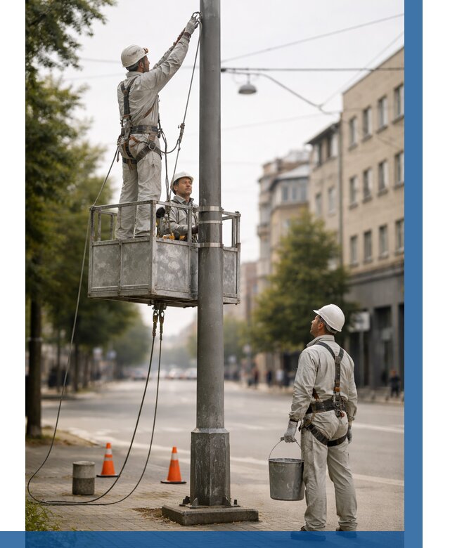 Покраска опор освещения в Вязьме от 5141 р. | ВЫСОТНИК-Взь
