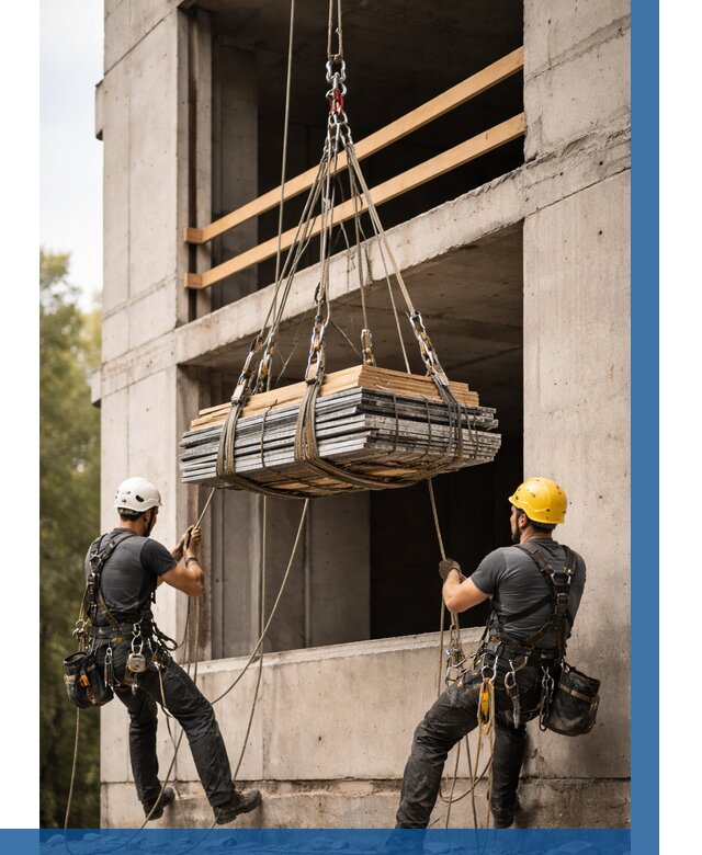 Подъем материала на этаж веревками в Вязьме от 1542 р. | ВЫСОТНИК-Взь