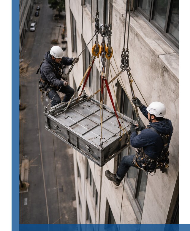 Спуск и подъем грузов по фасаду в Вязьме для зданий