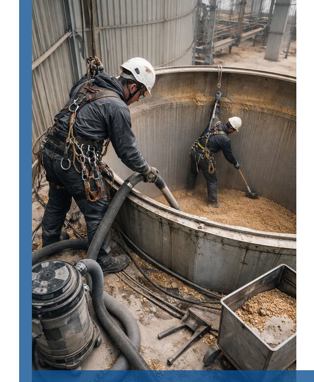 Профессиональная чистка зерновых бункеров в Вязьме с выездом