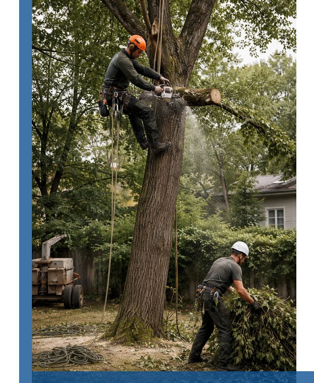 Кронирование деревьев в Вязьме, безопасная высотная обрезка