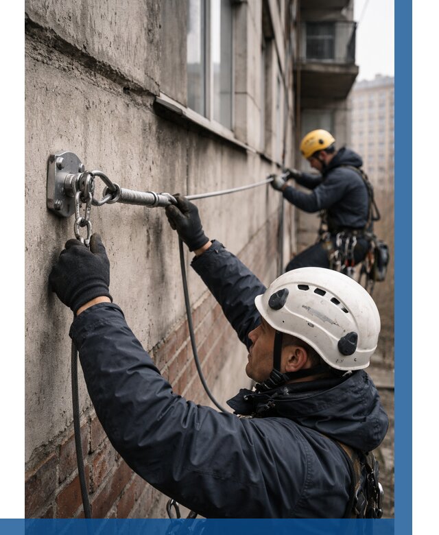 Монтаж анкерных линий в Вязьме от 3085 р. | ВЫСОТНИК-Взь